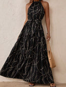 Vestido estampado longo