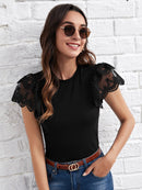 Blusa de manga borboleta
