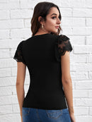 Blusa de manga borboleta