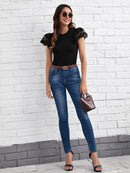 Blusa de manga borboleta