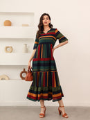 Vestido bata listrado