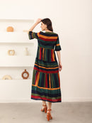 Vestido bata listrado