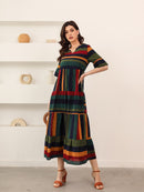 Vestido bata listrado