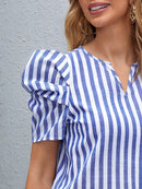 Blusa listrada - manga bufante