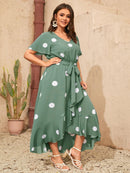 Vestido com estampa poá