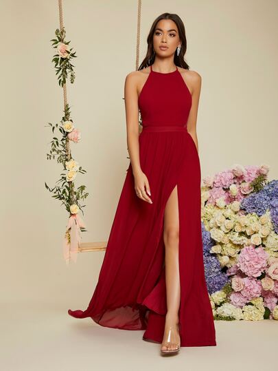 Vestido fenda - linha festa