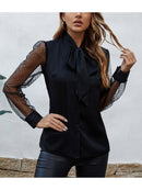 Blusa Alfaiataria Manga de Tule🤩