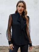 Blusa Alfaiataria Manga de Tule🤩