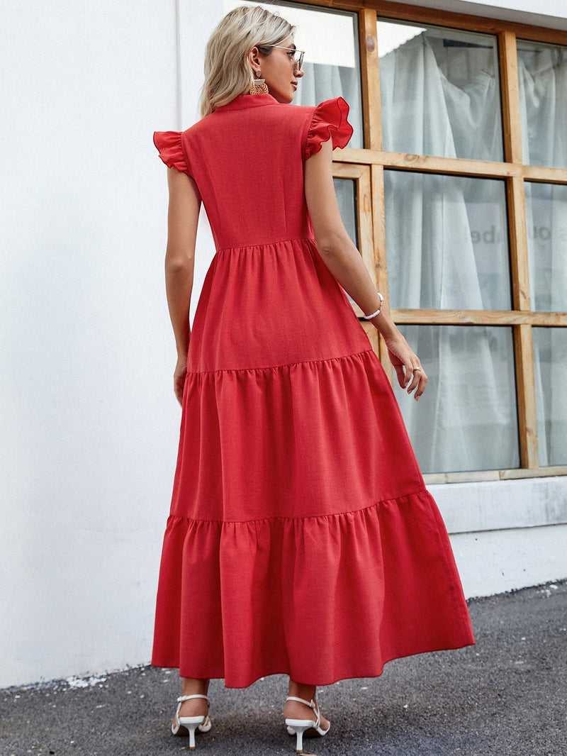 Vestido com manga borboleta