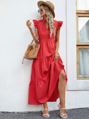 Vestido com manga borboleta