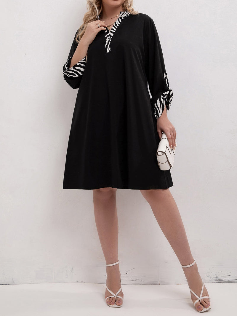 Vestido com viés estampado