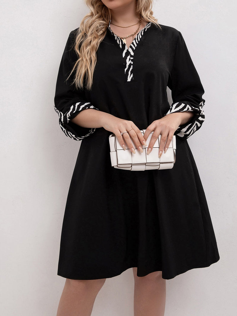 Vestido com viés estampado