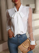 Blusa Alfaiataria Manga de Tule🤩