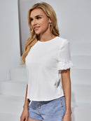 Blusa manga com babado