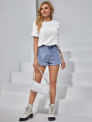 Blusa manga com babado