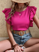 Blusa manga com babados