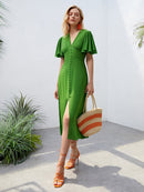 Vestido feminino com botões