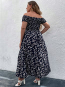 Vestido estampado com lastex