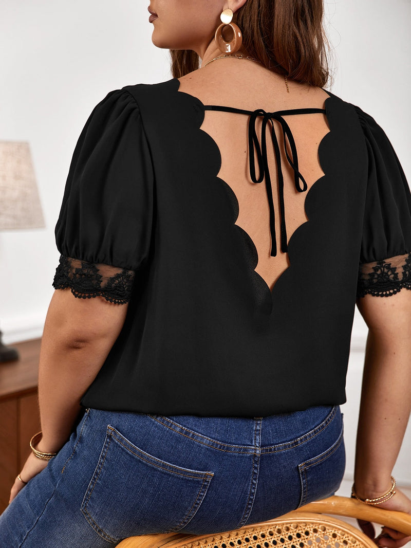 Blusa contraste nas costas - Plus size