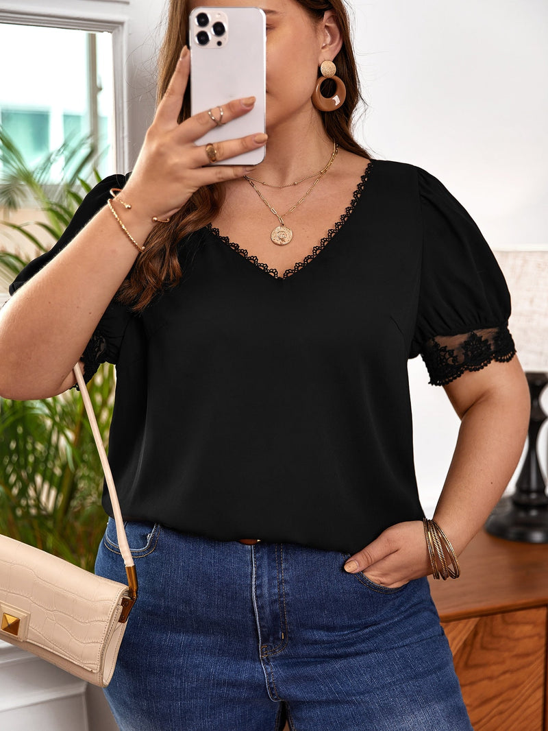 Blusa contraste nas costas - Plus size