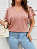 Blusa em decote V com babados