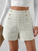 Shorts de tweed Cintura alta