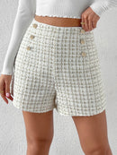 Shorts de tweed Cintura alta