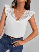 Blusa decote renda
