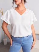 Blusa em decote V com babados