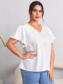 Blusa em decote V com babados