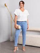 Blusa em decote V com babados