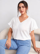 Blusa em decote V com babados
