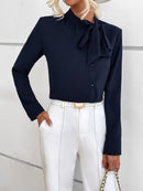 Camisa feminina Gola de Gravata