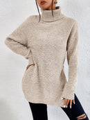 Suéter gola alta Ombro caído