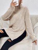 Suéter gola alta Ombro caído