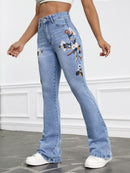 Calça jeans flare cintura alta