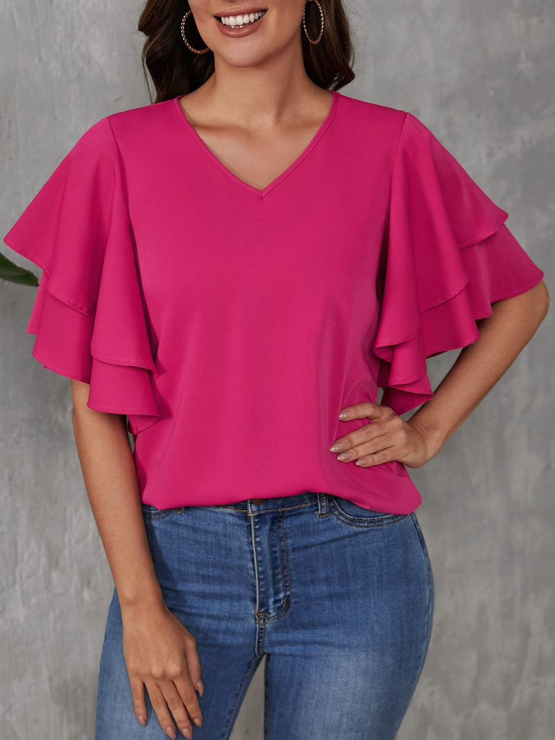 Blusa manga de borboleta