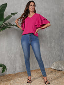 Blusa manga de borboleta