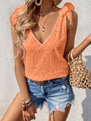 Blusa em lese com laço na alça