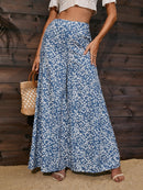 Calças pantalona estampada