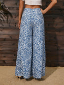 Calças pantalona estampada