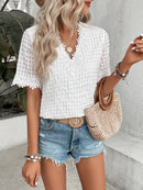 Blusa com renda guipura