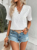 Blusa com renda guipura