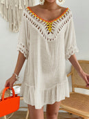 Saída de praia painel de crochê