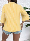 Blusa listrada, decote em V