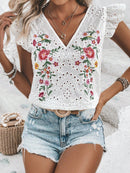 Blusa de lese, com bordado
