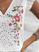 Blusa de lese, com bordado