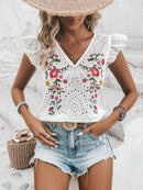 Blusa de lese, com bordado