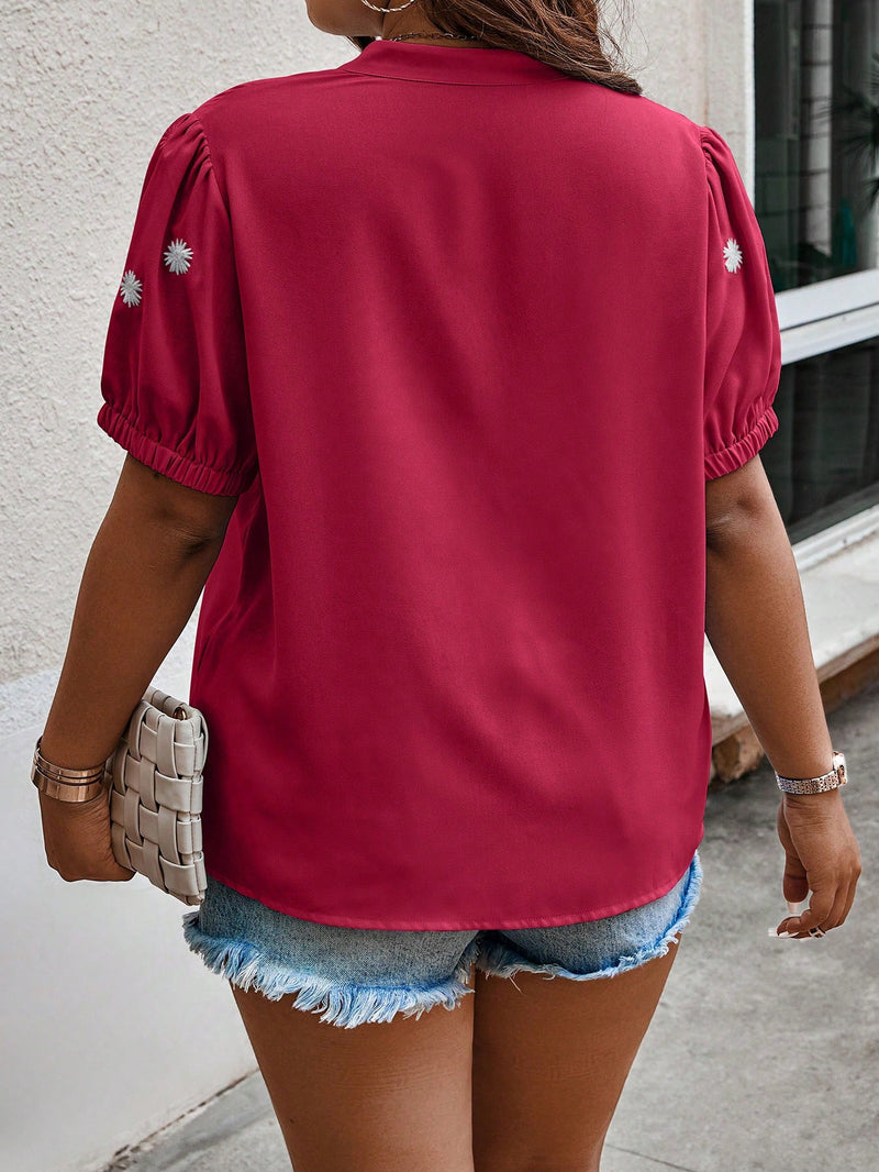 Camisa manga Bufante com bordado