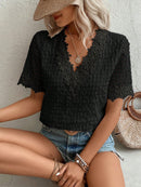 Blusa com renda guipura